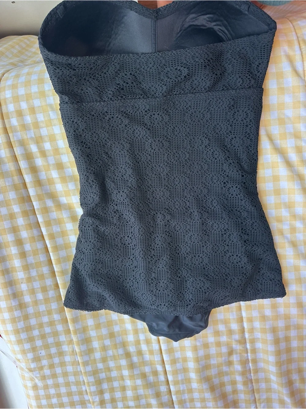 Strapless Black One Piece Swimsuit